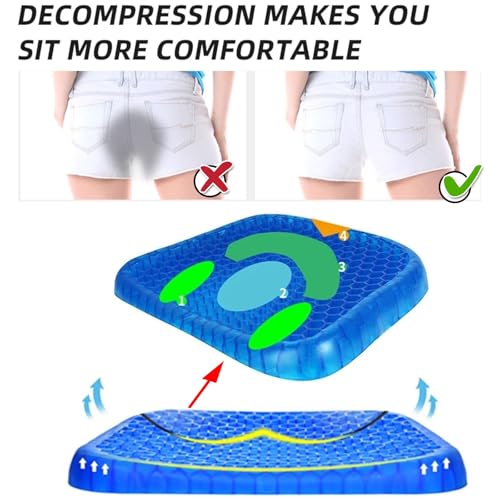 Motorcycle Gel Seat Cushion Breathable 3D Honeycomb Seat Pad Compatible with Harley Davidson Pan America 1250 1250S PA1250 S Motorcycle Accessories for Long Rides, Hot Weather Use