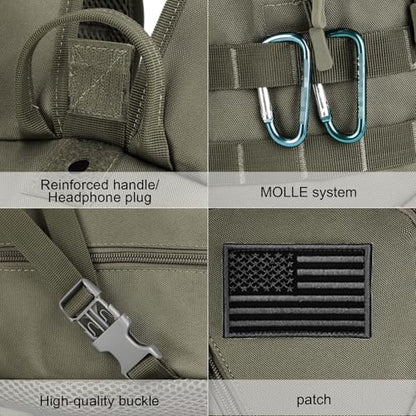 ArcEnCiel 15L Motorcycle Backpack Tactical Bag Rucksacks for Outdoor Camping Trekking Hunting with Patch - color: Grey