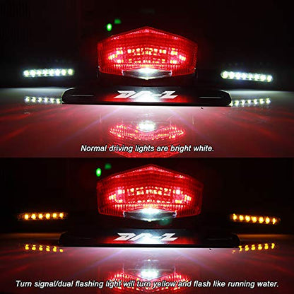 License Plate Holder Fender Eliminator Rear Tail Tidy LED Brake Lights and Turn Signals For Suzuki DRZ400S DRZ400SM DRZ400E (Clear) - color: Clear