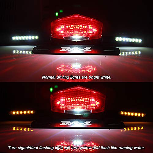 License Plate Holder Fender Eliminator Rear Tail Tidy LED Brake Lights and Turn Signals For Suzuki DRZ400S DRZ400SM DRZ400E (Smoke) - color: Smoke