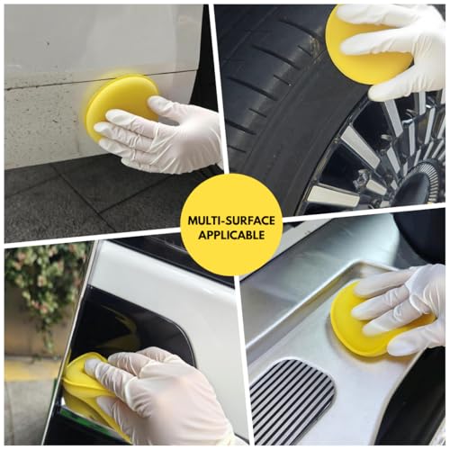 4" Sponge Detailing Applicator Pad, Car Wax Applicator, Yellow, 8 Pack no Compression Buffing & Detail Polishing Foam Pads for Car, Bathroom, Leather Cleaning and Fine Polishing