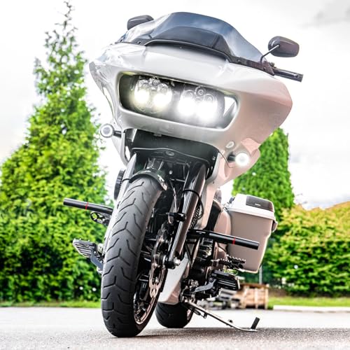 DREAMIZER Engine Guard Crash Bar Compatible with Harley Touring 2014-2023 Road King Street Glide Electra Glide - Glossy Black Flat-Out Bar Protector