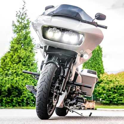 DREAMIZER Engine Guard Crash Bar Compatible with Harley Touring 2014-2023 Road King Street Glide Electra Glide - Glossy Black Flat-Out Bar Protector