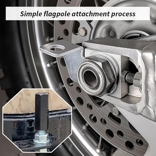 Dirt Bike Flag Mount Kit, Motorcycle Dune Whip Mount, Motorcycle Flag Mount, 22.5mm Rear Axle Mounting Holder Set for Quick Install 1/4" Whip Flag Pole-Blue