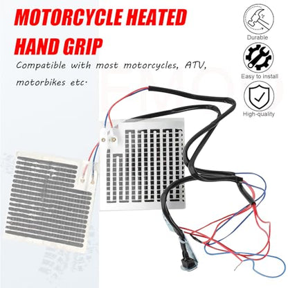Universal Motorcycle Heated Grips Handlebar Heater Hand Warm Grip Inserts Pads Winter Warmer 12V With Switch Heat Thermal Cover Resistant Tape Motorbike ATV - size: Heated Hand Grip