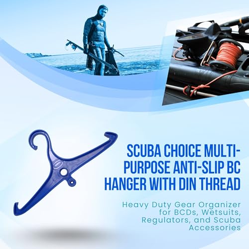 Scuba Choice Wetsuit & Drysuit Hanger – Heavy-Duty Hanger for BCD, Wetsuits & Scuba Gear Storage, Drying & Organization - color: Blue (Anti-slip)