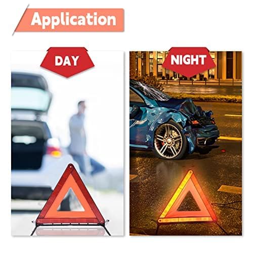 1Pcs Emergency Warning Triangle Reflector for i7 ab 2023, | Reflective folding markers alert traffic during roadside breakdowns