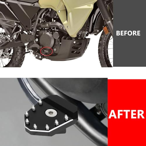 KLR650 Brake Pedal Black Rear Foot Extension Pedals Motorcycle Rear Pedals Footbrake Lever Pedal Enlarge Extension Pad Aluminum Alloy Compatible With KLR650 2008-2025 - color: Black