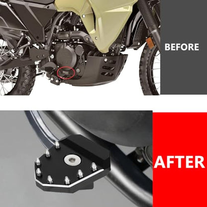 KLR650 Brake Pedal Black Rear Foot Extension Pedals Motorcycle Rear Pedals Footbrake Lever Pedal Enlarge Extension Pad Aluminum Alloy Compatible With KLR650 2008-2025 - color: Black