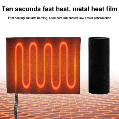 Heated Motorcycle Grip Cover, Aramid Fiber Heated Handlebar Pad with 6 Temperature Settings for Motorcycles and ATVs