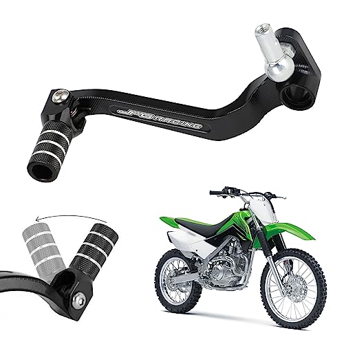 JFG RACING Motorcycle Gear Shifter Shift Lever Folding Tip CNC for KLX140 KLX140L 2008-2023 KLX140G 2017-2023 Black - color: Black