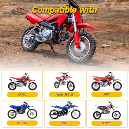 HIAORS 7/8 Handlebar Grips Compatible with 50cc 70cc 125cc 150cc TTR90 TTR110 TTR125 PW80 CRF50 XR50 CRF70 CRF125 KLX250 SSR125 TaoTao Apollo Pit Dirt Bikes Yozma In10 E Bike Motorcycles Parts Red - color: red