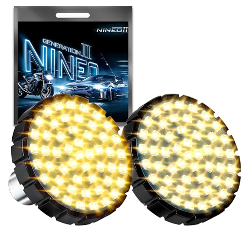NINEO Motorcycle 1157 LED Turn Signals, Pack of 2 | Amber Bright Blinkers, As Original 2" Bullet Style Models, Front and Daytime Running, Compatible for Most Family Motorcycle, - size: 1157 amber