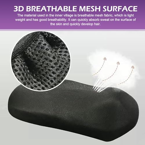 Motorcycle Seat Cover, Waterproof & Non-slip Seat Protective Cover, Honeycomb Breathable Mesh Fabric Protective Pad, Universal for Most Motorcycle, Scooter, Moped, E-bike (Black #Large) - color: Black #Large