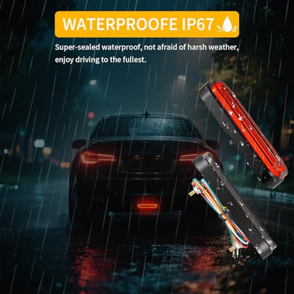 FXC 2-in-1 5'' Dual Color Motorcycle Scooter Brake Stop Safety Tail Light with Amber Turn Signals 12V-80V Compact Dirt Bike Light Waterproof for ATV UTV Driving Lights Truck Trailer Golf Cart