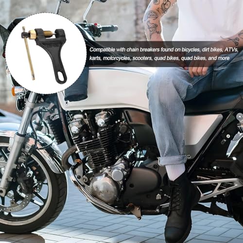 Motorcycle Chain Breaker Tool, # 420-530 Roller Chain Link Removal Repair Tool, Heavy Duty Motorbike Pin Link Riveting Splitter, Compatible with ATV Dirt Bike Scooter