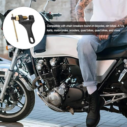 Motorcycle Chain Breaker Tool, # 420-530 Roller Chain Link Removal Repair Tool, Heavy Duty Motorbike Pin Link Riveting Splitter, Compatible with ATV Dirt Bike Scooter