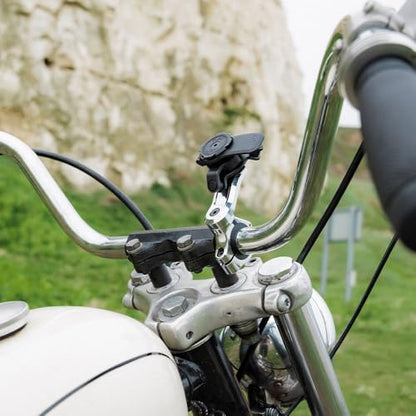Quad Lock Motorcycle Handlebar Phone Mount PRO Chrome with Vibration Dampener and MAG Phone Case for iPhone 17 Air - size: iPhone 17 Air