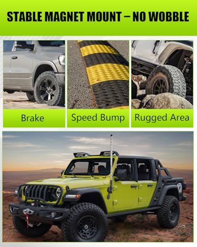 Strong Magnetic Whip Light Mount Bracket,No-Drill Universal Suction Base Holder for LED Whip Lights,Flagpole,CB Antenna for Off-Road Roof/Side/Rear Mount 1PC