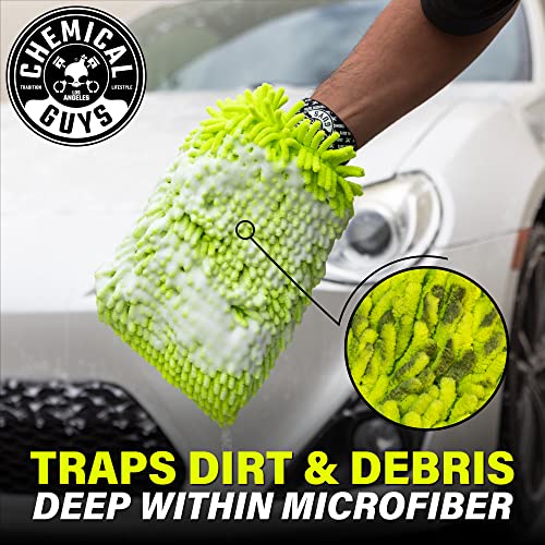Chemical Guys Chenille Premium Scratch-Free Microfiber Wash Mitt for Car Washing - Lime Green,Ultra-Soft Car Wash Glove,Swirl-Free Finish,Safe for Trucks,SUVs,Motorcycles,and More,(Pack of 12) - size: Regular (Pack of 12)