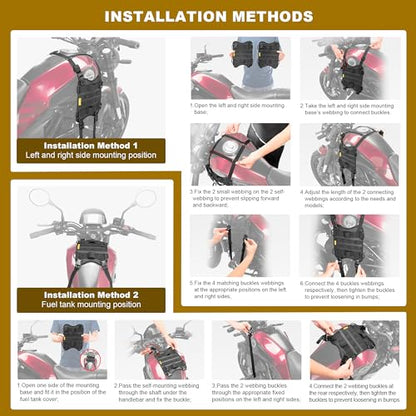 Motorcycle Tank Left and Right Auxiliary Mounting Pendant - Motorcycle Accessories Increase Storage Space, Suitable for Motor Fuel Tank Bag Motor Crash Bar bag - style: Left/Right Expansion