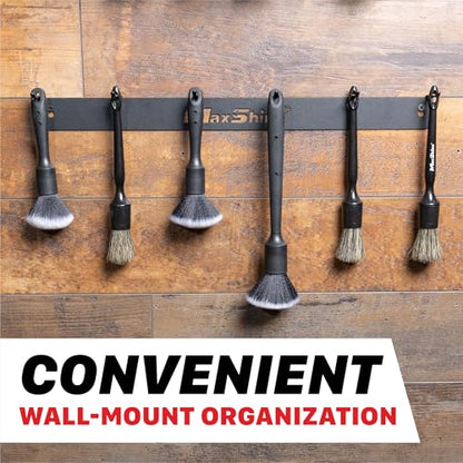 Maxshine Universal Detailing Brush Hanger (Brand) – 6 Organizer Hooks – Lightweight Wall-Mounted Design for Auto Detailing Supplies – Ideal for Garage & Mobile Use, Easy to Install Car Care Organizer - style: Brand