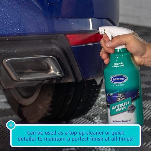 Triplewax Waterless Wash – No-Rinse Car Cleaner for Instant Shine and Dirt Removal, 34 fl oz