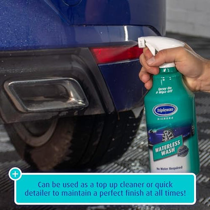Triplewax Waterless Wash – No-Rinse Car Cleaner for Instant Shine and Dirt Removal, 34 fl oz