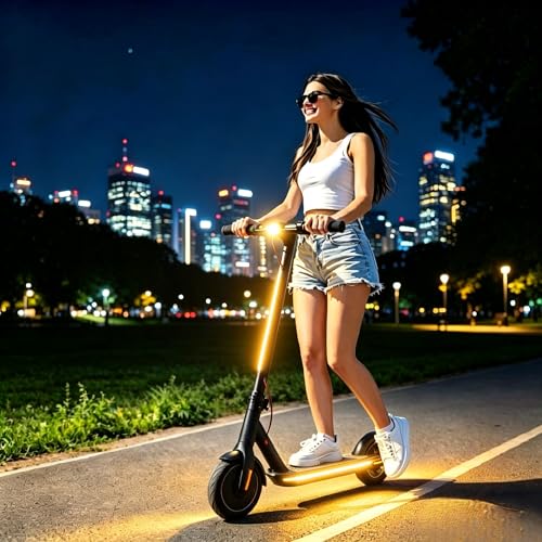USB Battery Box COB LED Scooter Bike Ambient Light, 8 Lighting Modes, Waterproof No-Wiring Safety Warning Flexible Strip Light for Electric Scooter, Bicycle, Kids Balance Bike - color: Yellow