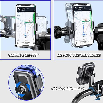 Bike Phone Holder,Motorcycle Phone Mount, 2 Pack-Black | Bicycle Handlebar Holder Mount for Adults Kids,No tools required, easy to install, For iPhone and 4.7-7" smartphones
