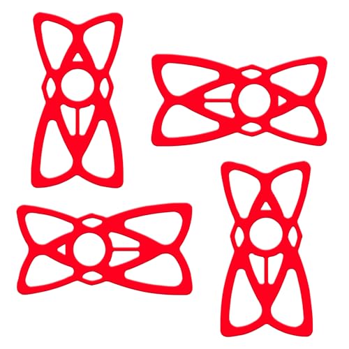 4 PCS Motorcycle Phone Mount Tether, Elastic Smartphone Silicone Strap Anti-Slip Holder Grip Tether, Handlebar Anti-Vibration Cell Phone Security Bands for Bike Bicycle Motorcycle (Red) - color: Red, size: 4PCS