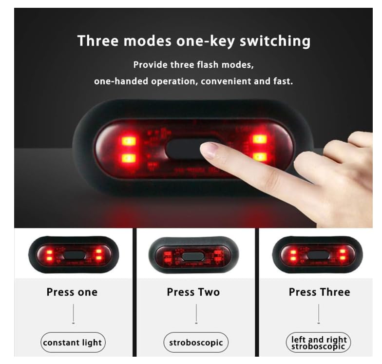 Motorcycle Helmet Night Light,Universal LED Helmet Taillight USB Rechargeable