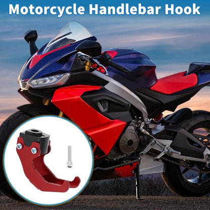 Motorcycle Handlebar Hook Helmet Gloves Luggage Hanger Claw Shaped Motorcycle Hook Aluminum Alloy Red - color: Red
