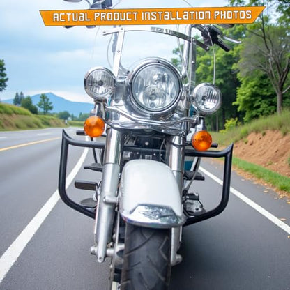 Kinglemc Crash Bar Engine Guard Highway Freeway Bar for Harley Touring Road King Street Glide Electra CVO, Trike Models 09-23 (Black-Updated) - color: Black-Updated