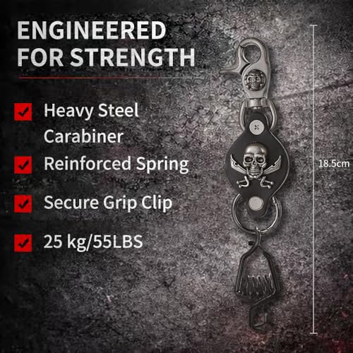 Heavy Duty Glove & Hat Clip with Carabiner, All-Metal Spring Clamp Work Glove Holder for Tool Belt, Harness, Backpack - style: Pirate