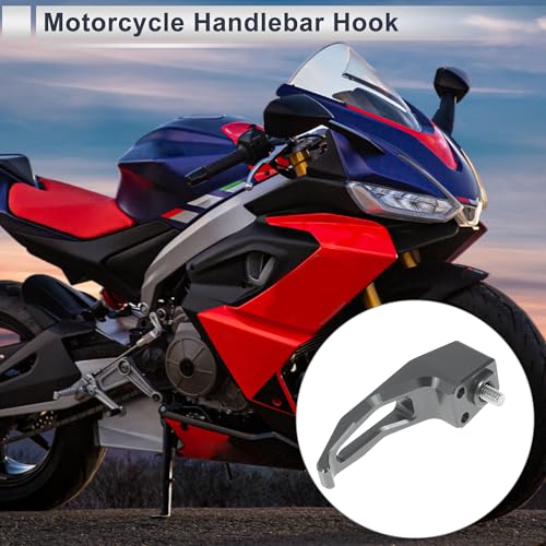 Universal Motorcycle Hanging Hook Square Motorcycle Helmet Luggage Bag Holder Hanger for Scooter Bicycles Titanium Tone 78mm Length