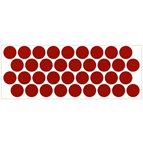 LiteMark Reflective Red 1 Inch Circle Sticker Decals for Helmets, Bicycles, Strollers, Wheelchairs and More - Pack of 36 - color: Red