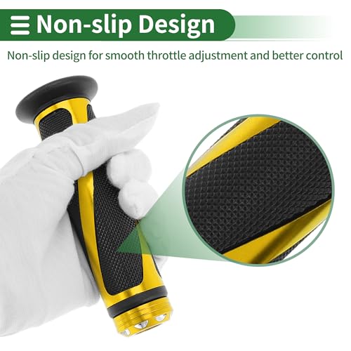 7/8" 22mm 15/16" 24mm Motorcycle Hand Grips Cover Kit Non Slip Aluminum Alloy Rubber Handlebar Grips for Motorcycle Scooter Bicycle ATV Yellow 1Set - color: Yellow