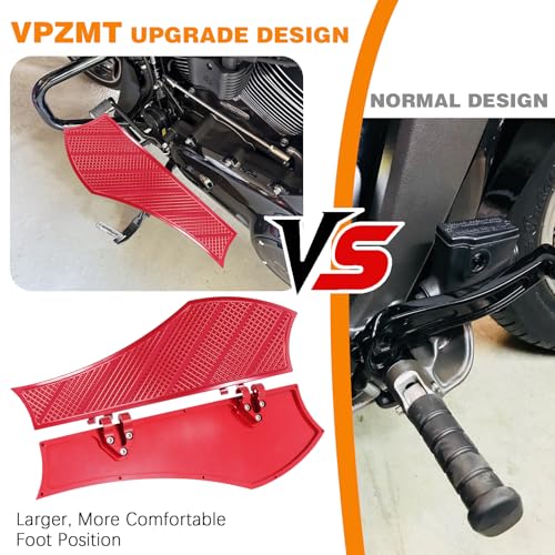 Red Driver Floorboards Front Footpegs for Harley Softail 1986-2017 & Touring Road King Road Glide Street Glide Electra Glide Ultra 1986-2025 - color: Driver Floor Board-Red