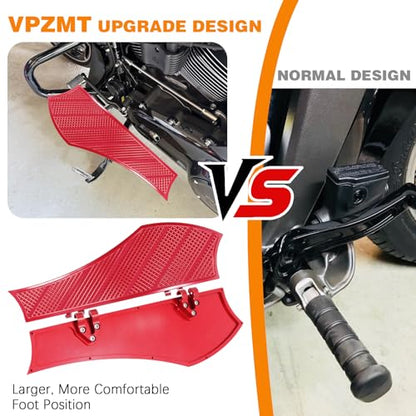 Red Driver Floorboards Front Footpegs for Harley Softail 1986-2017 & Touring Road King Road Glide Street Glide Electra Glide Ultra 1986-2025 - color: Driver Floor Board-Red