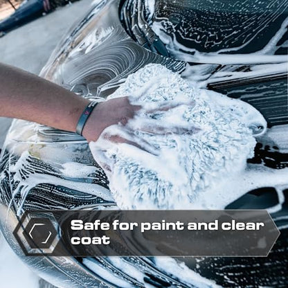 Blackline Microfiber Automotive Wash Mitt -Premium Scratch Free Wash Mitt for Car Cleaning|Car Detailing Accessory Works with Bucket, Car Shampoo, or Foam Cannon | 70%/30% Microfiber Blend, 9"x11"
