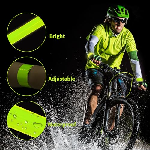 20 Pcs Reflective Bands Snap Bracelets - Enhance Safety for Children, School Bags, Keys, Prams, Hiking, Joggers, and Cyclists