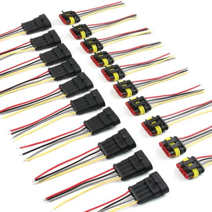 4 Pin Waterproof Electrical Wire Connectors 10 Pack Weather Pack Connectors Kit 20AWG Male and Female Automotive Wire Connectors for Car Truck Motorcycle Boat Auto Wiring - size: 4pin-10Pack
