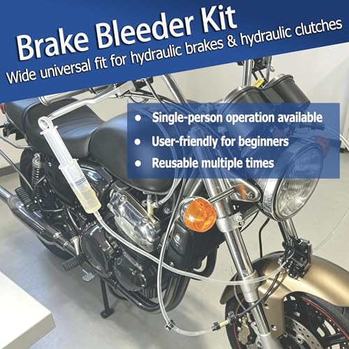 2 Pack Brake Bleed Kit, Hydraulic Disc Brake Bleeding Kit, Motorcycle Brake Bleeder Kit Includes 2Pcs 100ML Syringe 2Pcs 50cm Hose and Brake Bleeder Hose Kit with One Way Check Valve - color: 2PCS Brake Bleed Kit&Hose