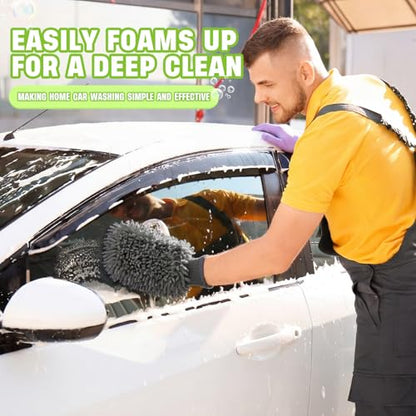 24 Pack Car Wash Mitt Bulk Microfiber, 10'' x 8'' Chenille Car Wash Mitt Gloves, Scratch Free Double Sided No Lint No Marks for Truck SUV and All Vehicle Surfaces (Grey) - color: Grey