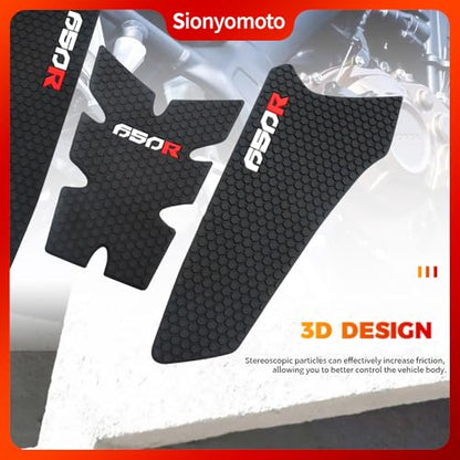 Fuel Gas Tank Pad Protector Stickers Decal Set Compatible with CBR650R CB650R 2019 2020 2021 2022 2023- Anti-Slip Protective Kit, Black | 3-Piece
