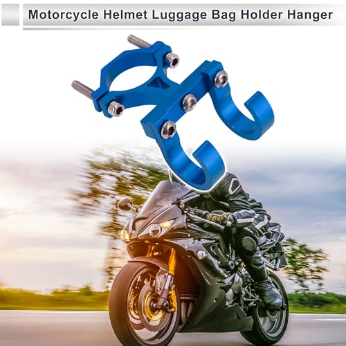 Motoforti Universal Motorcycle Hanging Hook Arc Motorcycle Helmet Luggage Bag Holder Hanger for Scooters Bicycles Aluminum Alloy Blue 1Set Hexagon Wrench Screw Washer