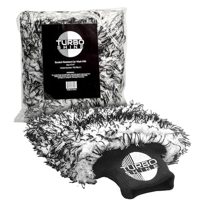 Long Pile Microfiber Wash Mitt, Swirl-Free Finish, for Cars, Trucks, Boats, RVs and Motorcycles, Machine Washable, Auto Detailing (1, Black) - color: Black