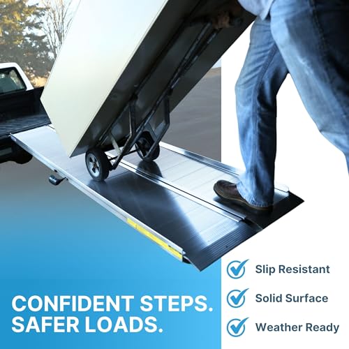 EZ-ACCESS TRAVERSE 6 Foot Durable Aluminum All Weather Singlefold Portable Folding Loading Ramp with Carrying Handles, Silver - size: 6 Foot, style: Singlefold Edgeless