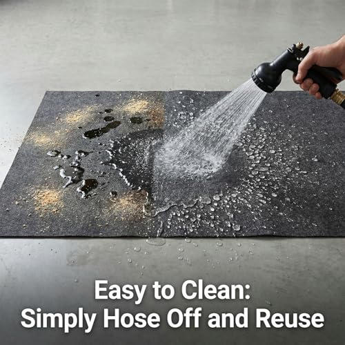 Oil Spill Mat for Under Car, Reusable Protect Garage Floor Mat, WaterproofBacking Oil Absorbent Pads Driveway Drip Pad for Motorcycle, 59x35.43in